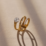 Coil Cluster Diamond Band, 14K Solid Gold, 3/8 ct Lab Grown Diamond-6