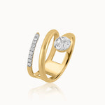 Coil Cluster Diamond Band, 14K Solid Gold, 3/8 ct Lab Grown Diamond-3