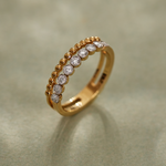 Bezel Set Beaded Diamond Band, 14K Gold Vermeil, 1/4 ct Lab Grown Diamond-6