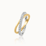 Asymmetric Criss Cross Diamond Band, 14K Solid Gold, 1/3 ct Lab Grown Diamond-3