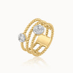 Trio Beaded Diamond Band, 14K Solid Gold, 1/2 ct Lab Grown Diamond-3