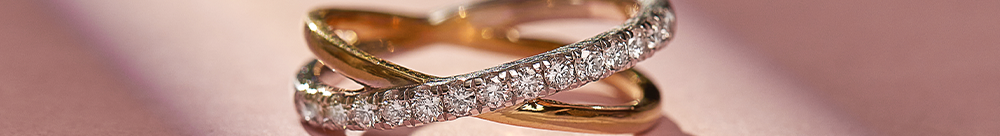 Asymmetric Criss Cross Diamond Band, 14K Solid Gold, 1/3 ct Lab Grown Diamond-1