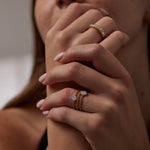 Trio Beaded Diamond Band, 14K Solid Gold, 1/2 ct Lab Grown Diamond-4
