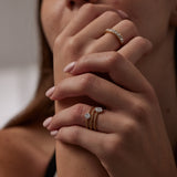 Trio Beaded Diamond Band, 14K Solid Gold, 1/2 ct Lab Grown Diamond-4