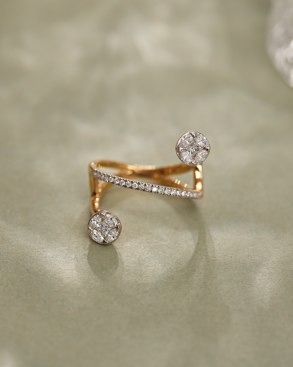 Contemporary Diamond Band, 14K Gold Vermeil, 3/4 ct Lab Grown Diamond-7
