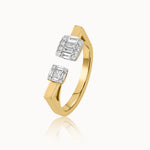 Duo Cluster Open Diamond Band, 14K Solid Gold, 1/3 ct Lab Grown Diamond-3