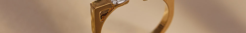 Duo Cluster Open Diamond Band, 14K Solid Gold, 1/3 ct Lab Grown Diamond-1