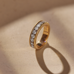 Milgrain Half Eternity Diamond Band, 14K Solid Gold, 1 ct Lab Grown Diamond-6