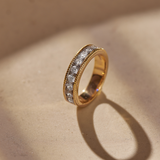 Milgrain Half Eternity Diamond Band, 14K Solid Gold, 1 ct Lab Grown Diamond-6