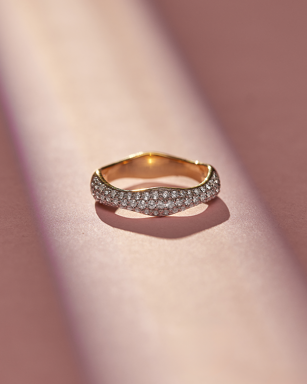 Wave Pave Diamond Band, 14K Solid Gold, 1/2 ct Lab Grown Diamond-6