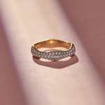 Wave Pave Diamond Band, 14K Solid Gold, 1/2 ct Lab Grown Diamond-6