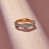Wave Pave Diamond Band, 14K Solid Gold, 1/2 ct Lab Grown Diamond-6