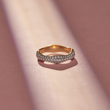 Wave Pave Diamond Band, 14K Solid Gold, 1/2 ct Lab Grown Diamond-1