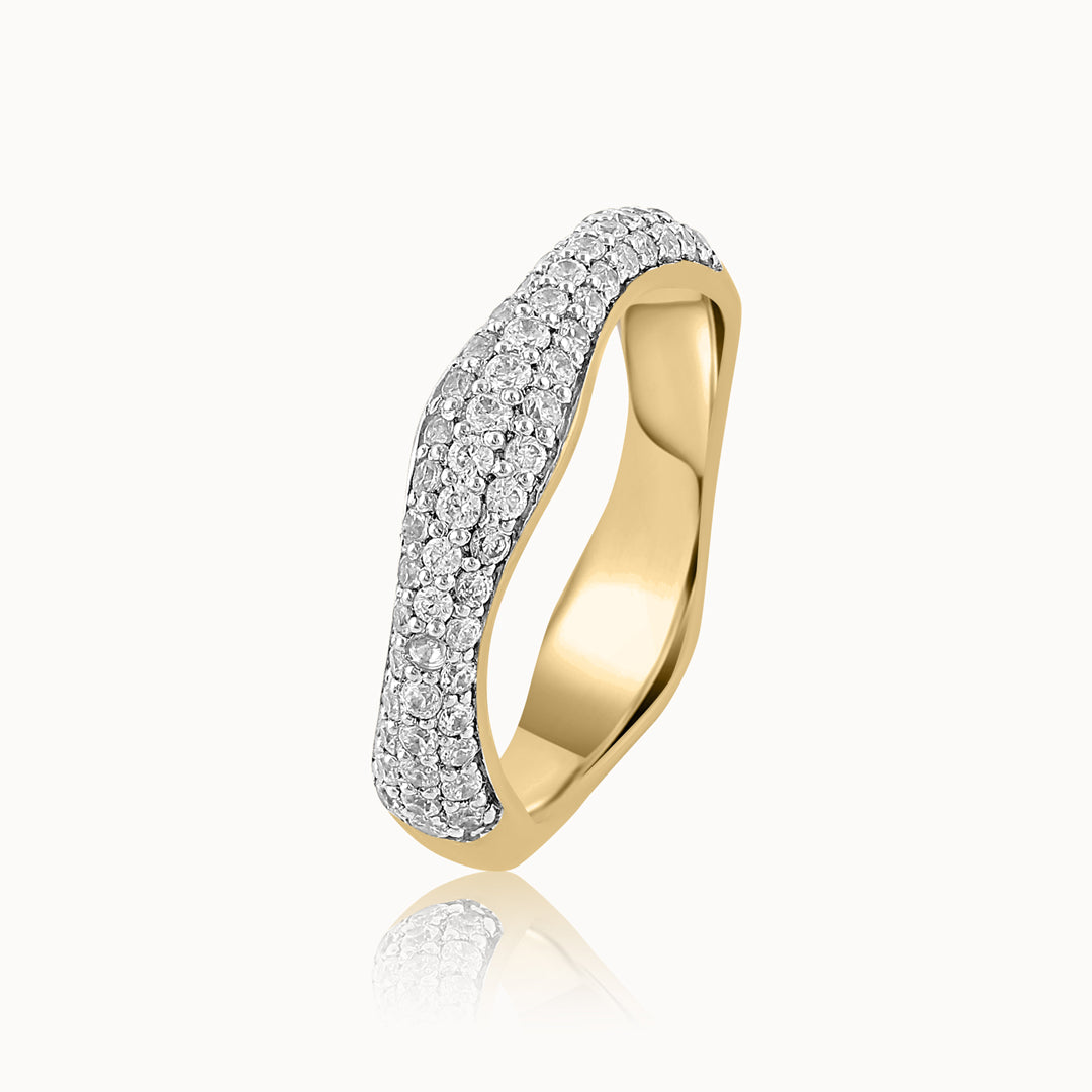 Wave Pave Diamond Band, 14K Gold Vermeil, 1/2 ct Lab Grown Diamond-3