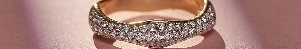 Wave Pave Diamond Band, 14K Gold Vermeil, 1/2 ct Lab Grown Diamond-6