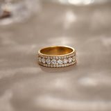 Half Eternity Stacker Diamond Band, 14K Solid Gold, 1 ct Lab Grown Diamond-1