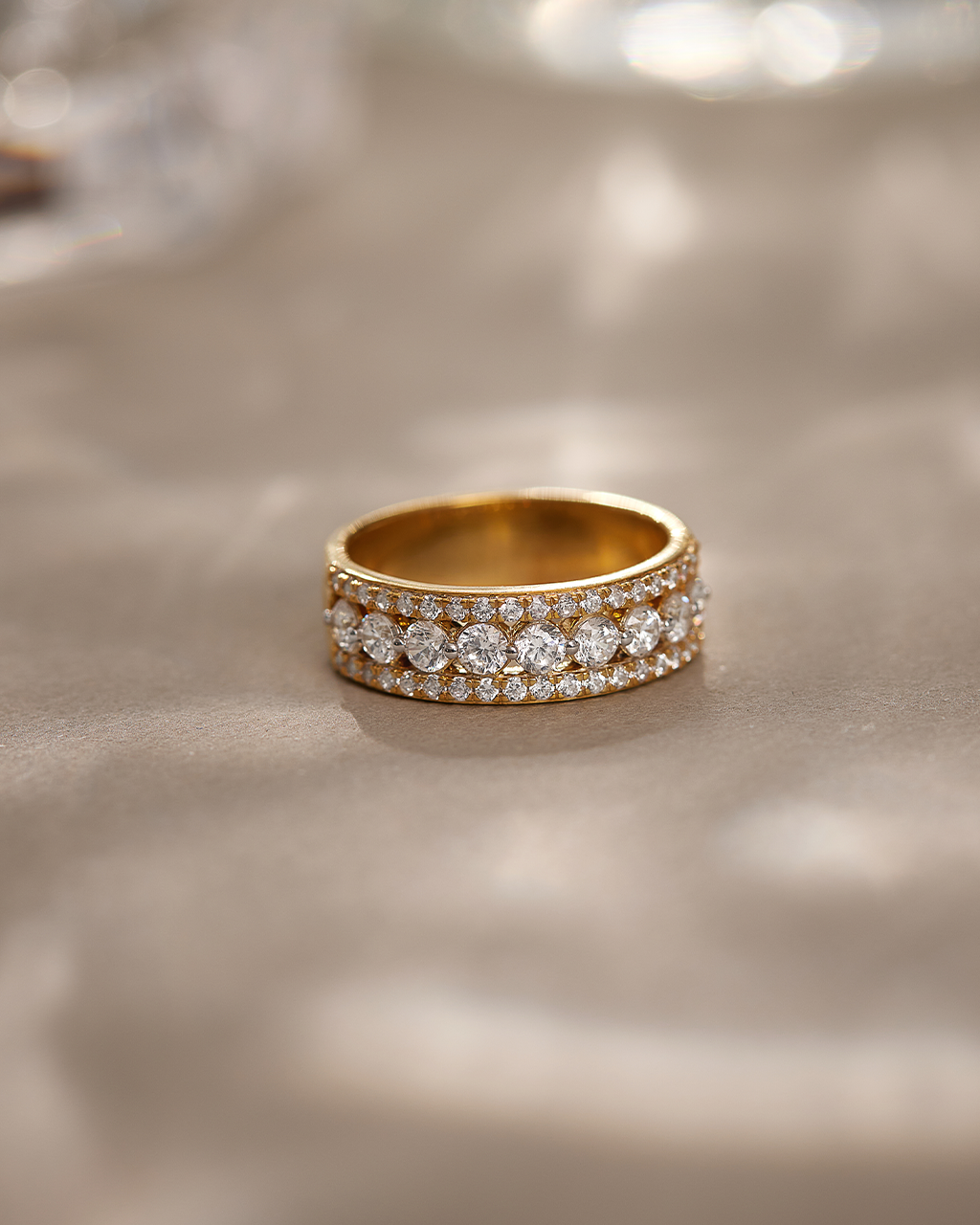 Half Eternity Stacker Diamond Band, 14K Gold Vermeil, 1 ct Lab Grown Diamond-6