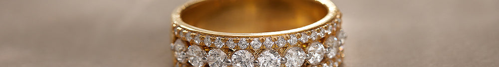 Half Eternity Stacker Diamond Band, 14K Gold Vermeil, 1 ct Lab Grown Diamond-1