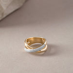 Criss Cross Pave Diamond Band, 14K Solid Gold, 3/8 ct Lab Grown Diamond-3