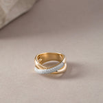 Criss Cross Pave Diamond Band, 14K Gold Vermeil, 3/8 ct Lab Grown Diamond-3