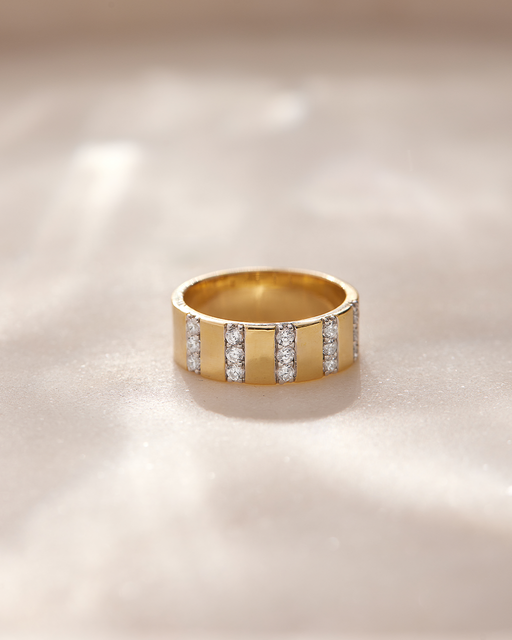 Station Bar Diamond Band, 14K Gold Vermeil, 1/2 ct Lab Grown Diamond-6