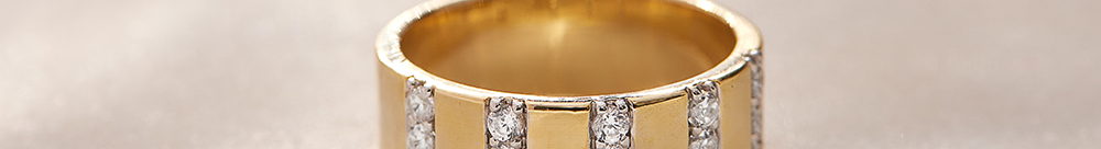Station Bar Diamond Band, 14K Gold Vermeil, 1/2 ct Lab Grown Diamond-1