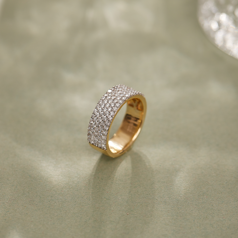 Bold Diamond Band, 14K Solid Gold, 1 ct Lab Grown Diamond-1