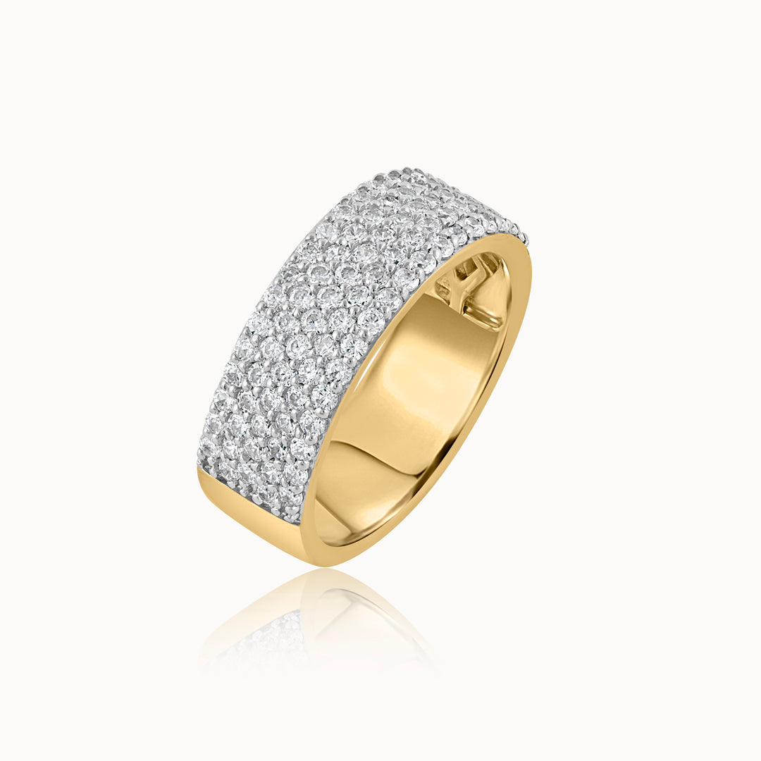 Bold Diamond Band, 14K Solid Gold, 1 ct Lab Grown Diamond-3