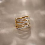 Wide Wave Diamond Band, 14K Gold Vermeil, 1/2 ct Lab Grown Diamond-6