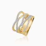 Wide Wave Diamond Band, 14K Solid Gold, 1/2 ct Lab Grown Diamond-3
