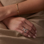 Interlocked Wide Diamond Band, 14K Solid Gold, 5/8 ct Lab Grown Diamond-4