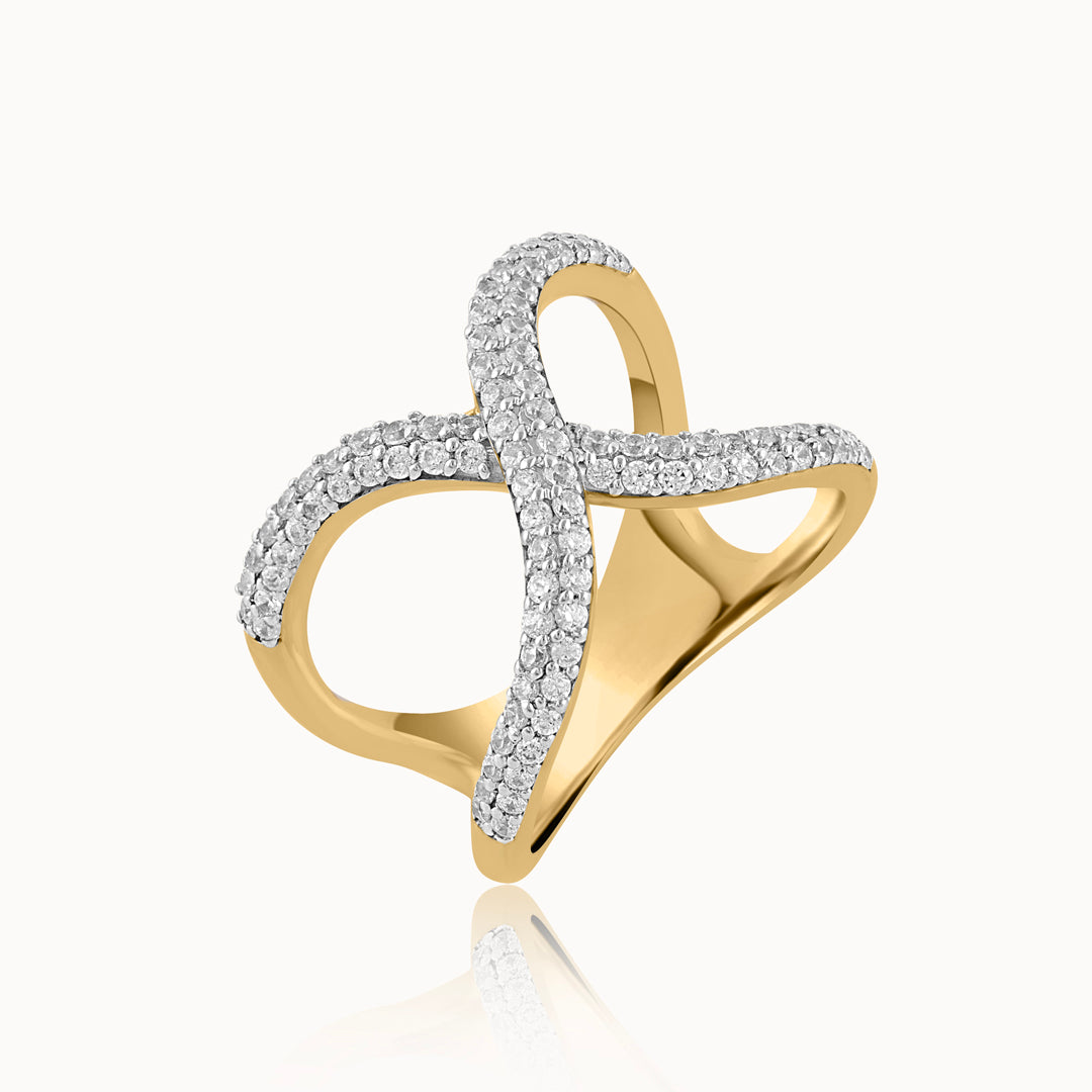 Interlocked Wide Diamond Band, 14K Solid Gold, 5/8 ct Lab Grown Diamond-3