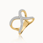 Interlocked Wide Diamond Band, 14K Solid Gold, 5/8 ct Lab Grown Diamond-3