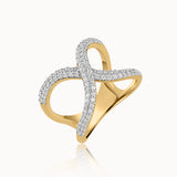 Interlocked Wide Diamond Band, 14K Solid Gold, 5/8 ct Lab Grown Diamond-3