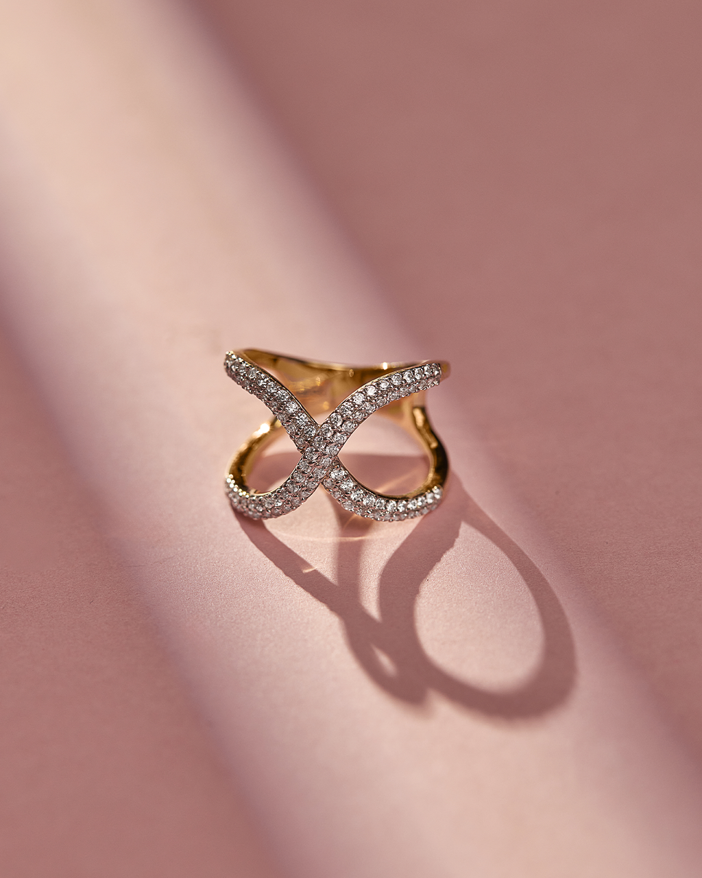 Interlocked Wide Diamond Band, 14K Gold Vermeil, 5/8 ct Lab Grown Diamond-6