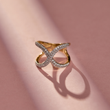 Interlocked Wide Diamond Band