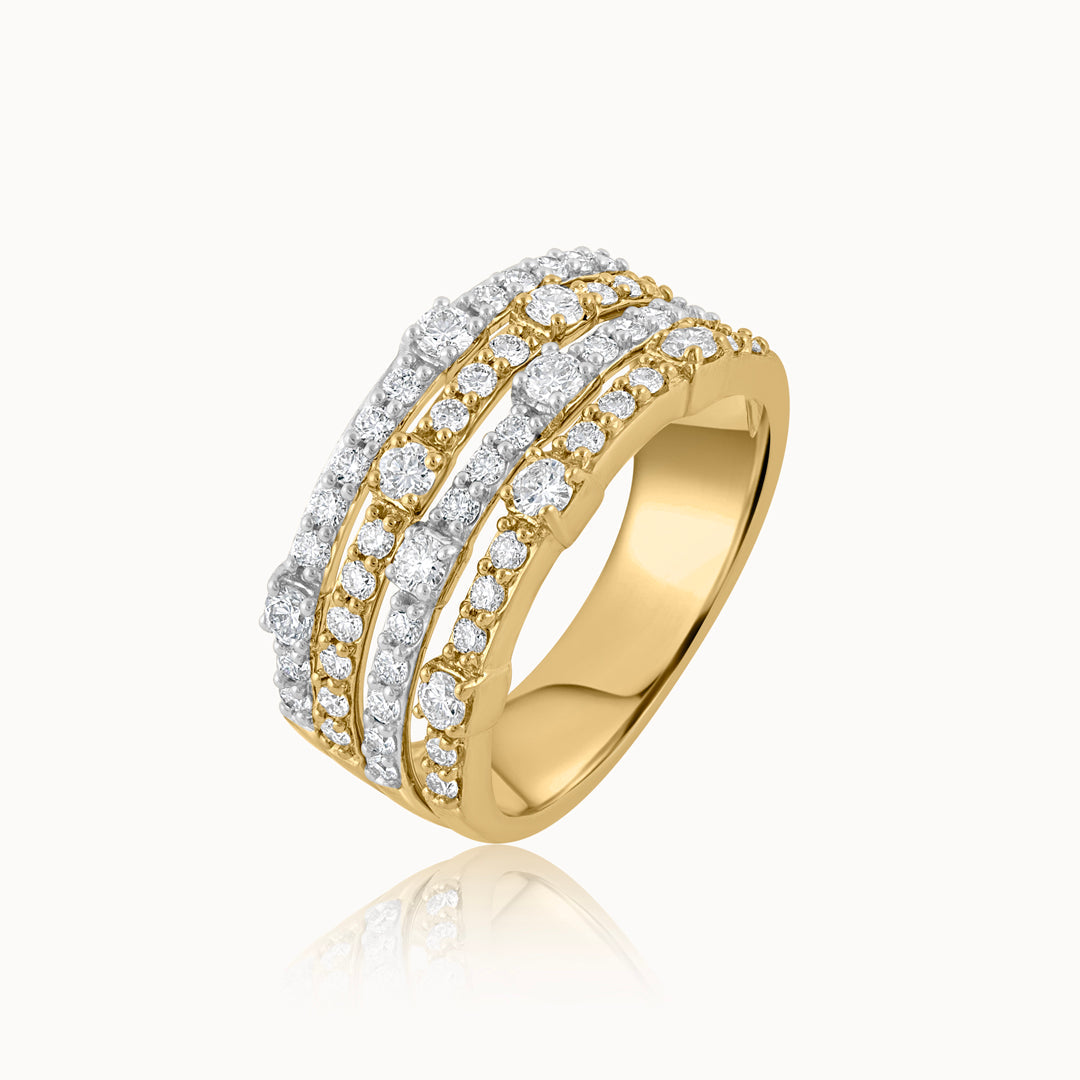 Multi-Station Diamond Band, 14K Solid Gold, 1 ct Lab Grown Diamond-3