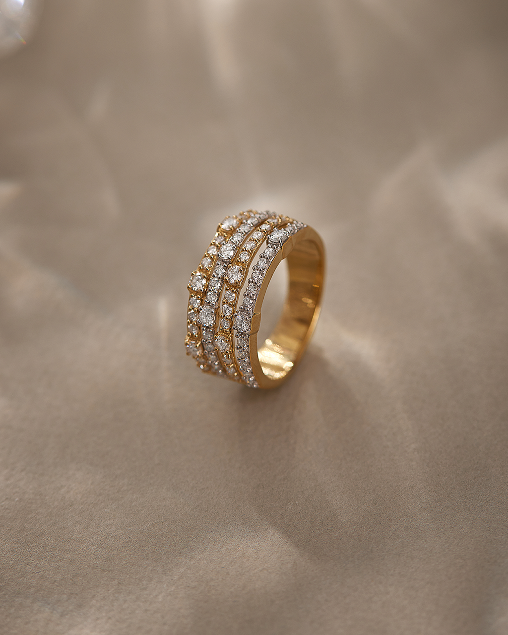 Multi-Station Diamond Band, 14K Gold Vermeil, 1 ct Lab Grown Diamond-6