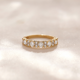 V prong Half Eternity Diamond Band, 14K Gold Vermeil, 1 ct Lab Grown Diamond-6