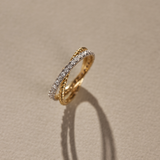 Two-Tone Twisted Interlocking Diamond Band, 14K Gold Vermeil, 5/8 ct Lab Grown Diamond-1