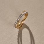 Two-Tone Twisted Interlocking Diamond Band, 14K Solid Gold, 5/8 ct Lab Grown Diamond-7