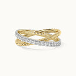 Two-Tone Twisted Interlocking Diamond Band, 14K Solid Gold, 5/8 ct Lab Grown Diamond-3