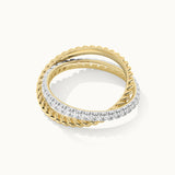 Two-Tone Twisted Interlocking Diamond Band