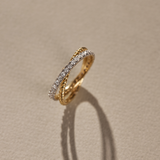 Two-Tone Twisted Interlocking Diamond Band, 14K Solid Gold, 5/8 ct Lab Grown Diamond-1