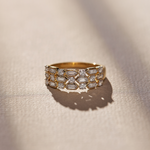 Station Baguette Diamond Band, 14K Solid Gold, 1/2 ct Lab Grown Diamond-1