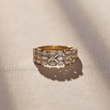 Station Baguette Diamond Band, 14K Solid Gold, 1/2 ct Lab Grown Diamond-1