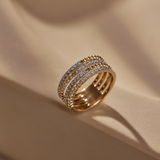 Multi-Row Beaded Diamond Band, 14K Solid Gold, 1/2 ct Lab Grown Diamond-6