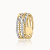 Multi-Row Beaded Diamond Band, 14K Gold Vermeil, 1/2 ct Lab Grown Diamond-3