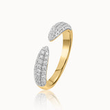 Pave Diamond Open Band, 14K Solid Gold, 1/2 ct Lab Grown Diamond-3