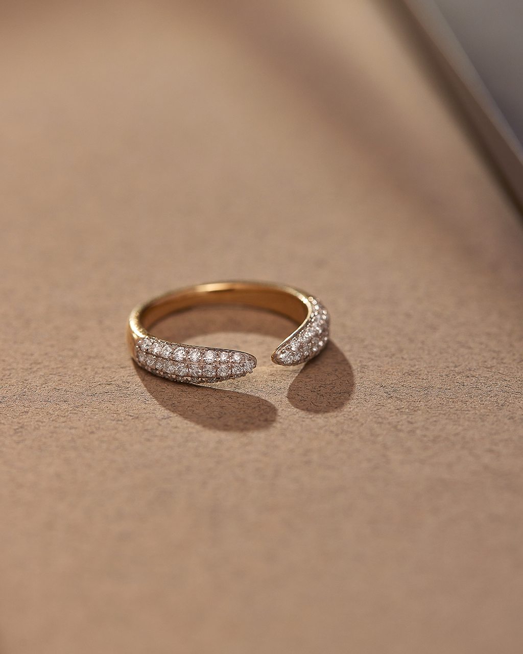 Pave Diamond Open Band, 14K Solid Gold, 1/2 ct Lab Grown Diamond-6